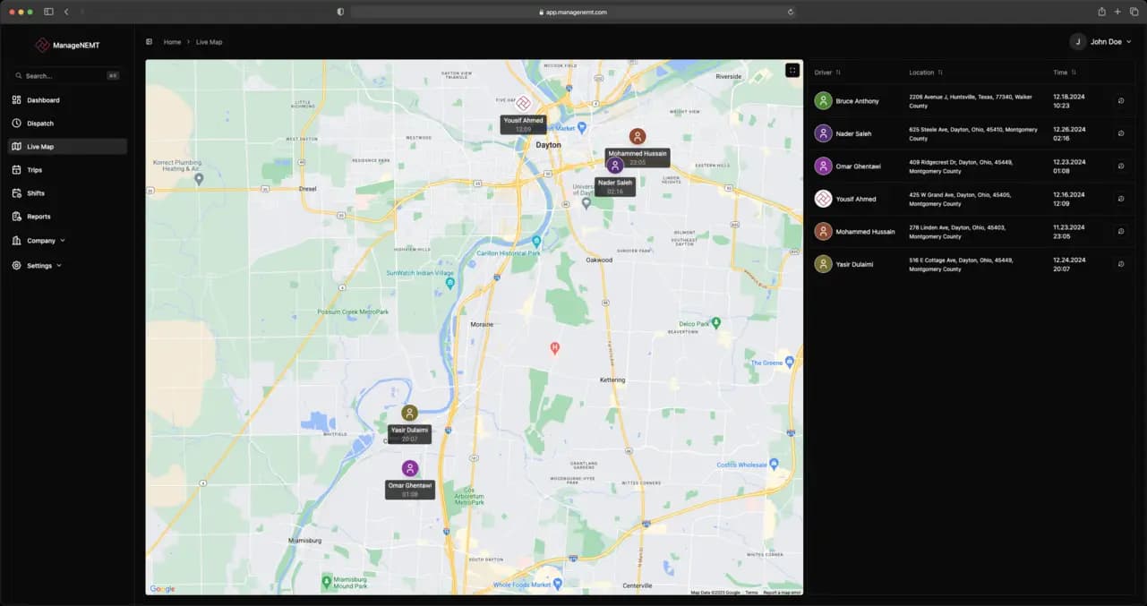 Live GPS Tracking and History